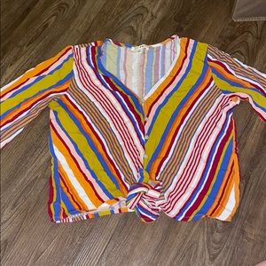 Multicolor stripped cropped blouse